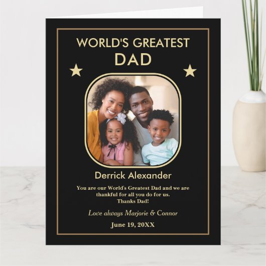 's Werelds grootste pap Vaderdag Foto Big Custom Kaart (Voorkant)