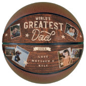 's Werelds grootste pap Woodgrain acht foto's coll Basketbal (Voorkant)