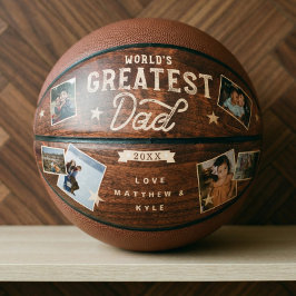 's Werelds grootste pap Woodgrain acht foto's coll Basketbal