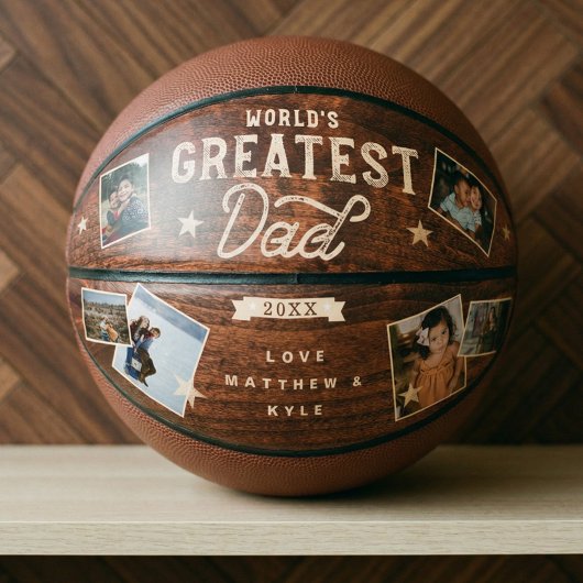 's Werelds grootste pap Woodgrain acht foto's coll Basketbal