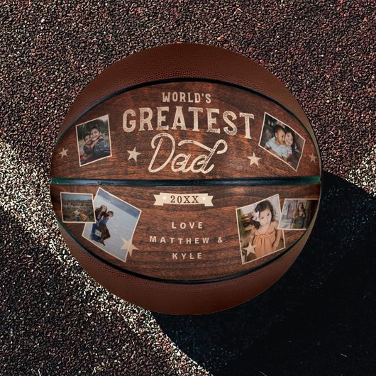 's Werelds grootste pap Woodgrain acht foto's coll Basketbal