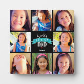 's Werelds Grootste Papa Blauwgroen 8 Fotocollage  Fotoplaat (Voorkant)
