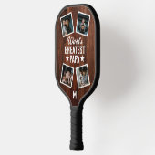 's Werelds grootste Papa fotocollage Monogram hout Pickleball Paddle (Links)