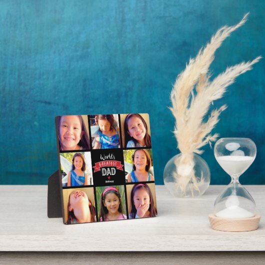 's Werelds grootste papa rood 8 fotocollage modern Fotoplaat (Insitu)