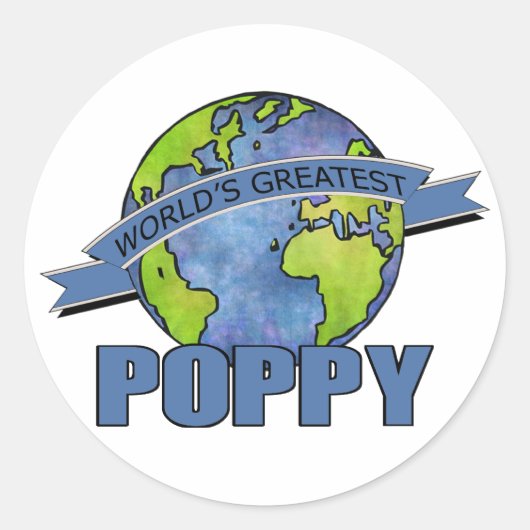 's Werelds grootste papaver Ronde Sticker (Voorkant)
