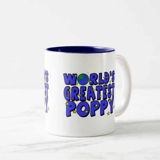 's Werelds grootste papaver Tweekleurige Koffiemok (Voorkant rechts)