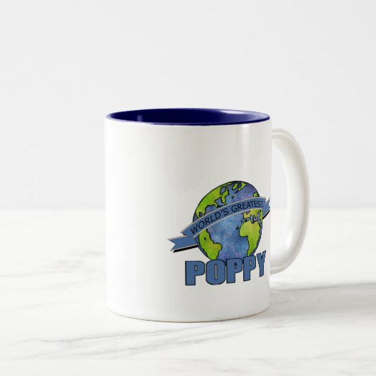 's Werelds grootste papaver Tweekleurige Koffiemok (Voorkant rechts)