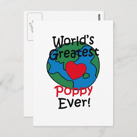 's Werelds grootste papaverhart Briefkaart (Voorkant / Achterkant)