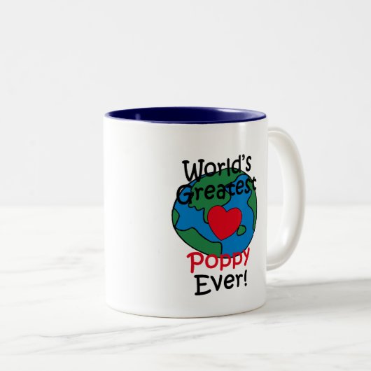 's Werelds grootste papaverhart Tweekleurige Koffiemok (Voorkant rechts)