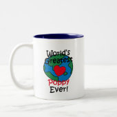 's Werelds grootste papaverhart Tweekleurige Koffiemok (Links)