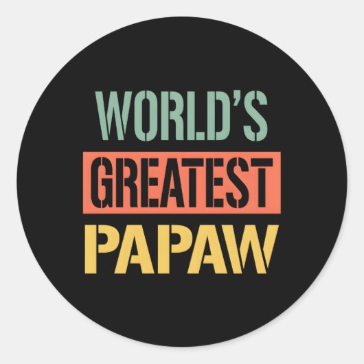 's Werelds grootste papaw opa 2023 Vaderdag Ronde Sticker (Voorkant)