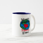 's Werelds grootste Papoea-hart Tweekleurige Koffiemok (Voorkant rechts)