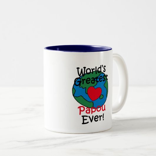 's Werelds grootste Papoea-hart Tweekleurige Koffiemok (Voorkant rechts)