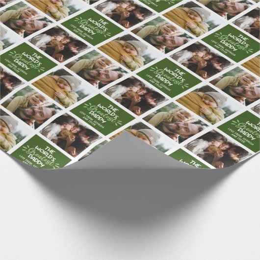 's Werelds grootste pappa fotocollage Cadeaupapier (Hoek)