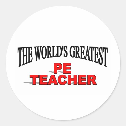's Werelds grootste PE-leraar Ronde Sticker (Voorkant)