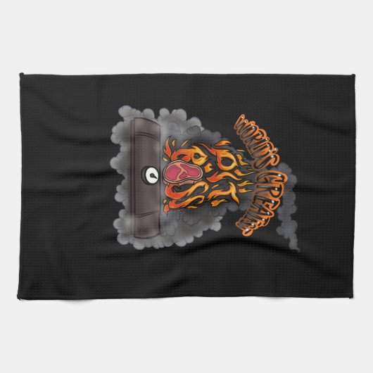 's Werelds grootste pit baas apron Theedoek (Horizontaal)