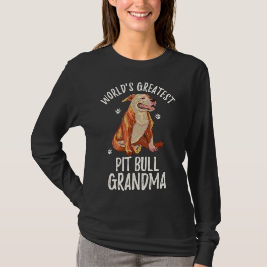 'S Werelds grootste pitbull oma T-shirt (Voorkant)