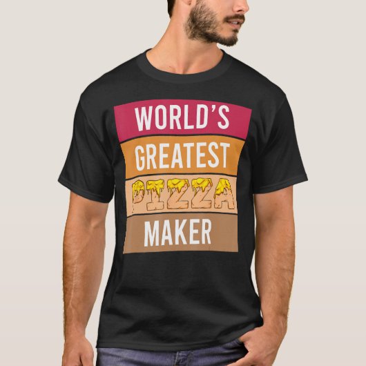 'S Werelds Grootste Pizza Maker - Grappige Chef Pi T-shirt (Voorkant)
