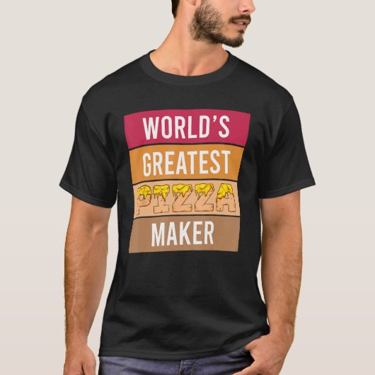'S Werelds Grootste Pizza Maker - Grappige Chef Pi T-shirt (Voorkant)