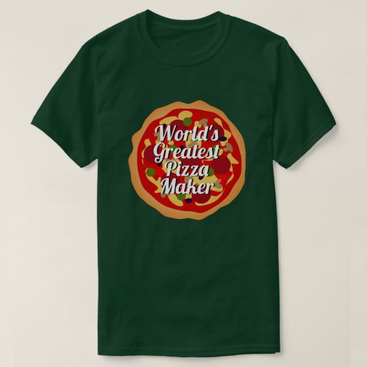 's Werelds grootste Pizza Maker grappige koken T-shirt (Design voorkant)