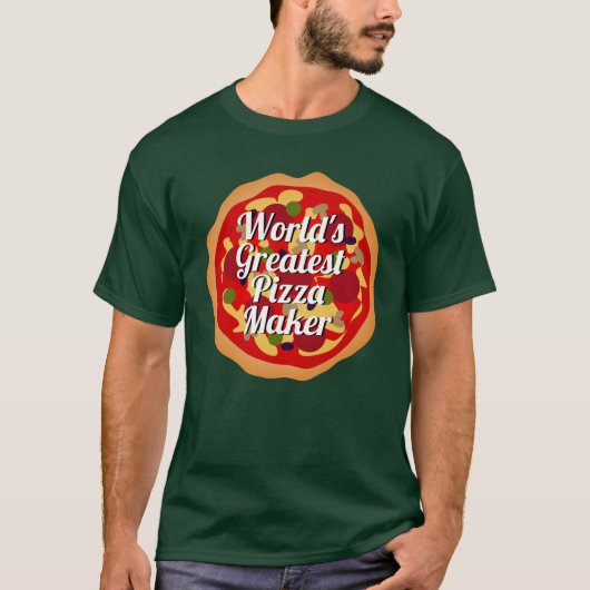 's Werelds grootste Pizza Maker grappige koken T-shirt (Voorkant)