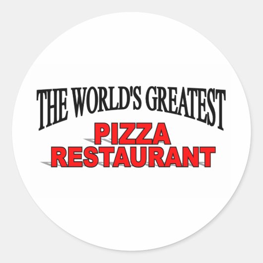 's Werelds grootste pizza restaurant Ronde Sticker (Voorkant)