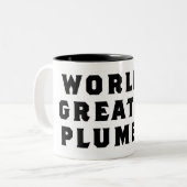 's Werelds grootste Plumber Tweekleurige Koffiemok (Voorkant links)