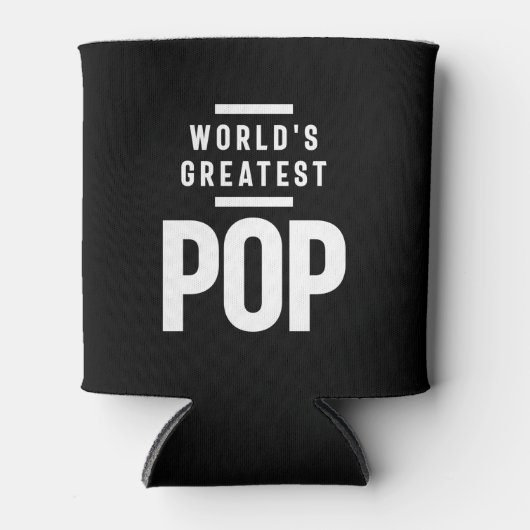 's Werelds grootste Pop | vader opa Gift Blikjeskoeler (Voorkant)