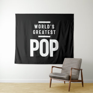 's Werelds grootste Pop   vader opa Gift Wandkleed