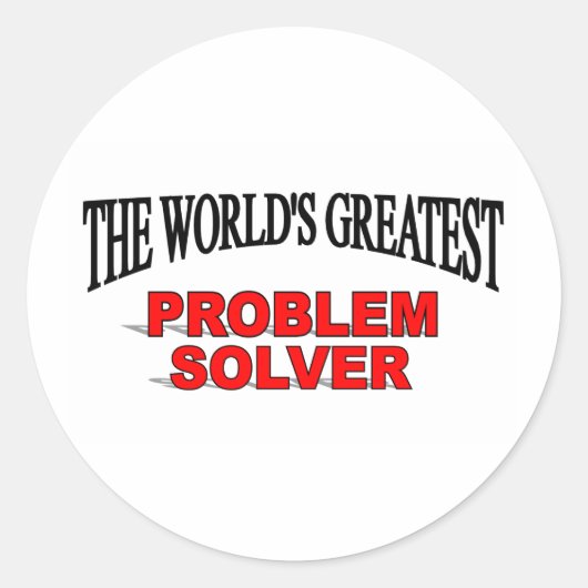 's Werelds grootste probleemoplosser Ronde Sticker (Voorkant)