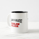 's Werelds grootste probleemoplosser Tweekleurige Koffiemok (Voorkant links)