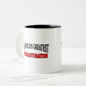 's Werelds grootste procrastinator Tweekleurige Koffiemok (Voorkant links)