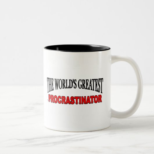 's Werelds grootste procrastinator Tweekleurige Koffiemok (Rechts)
