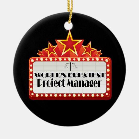 's Werelds grootste projectmanager Keramisch Ornament (Voorkant)