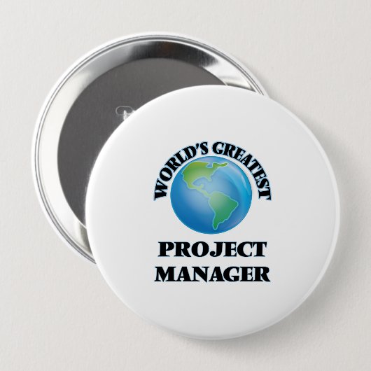 's Werelds grootste projectmanager Ronde Button 4,0 Cm (Voorkant /achterkant)