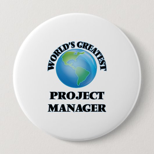 's Werelds grootste projectmanager Ronde Button 4,0 Cm (Voorkant)