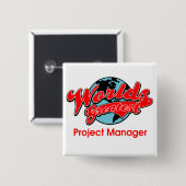 's Werelds grootste projectmanager Vierkante Button 5,1 Cm (Voorkant /achterkant)