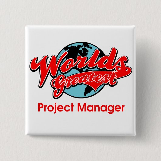 's Werelds grootste projectmanager Vierkante Button 5,1 Cm (Voorkant)