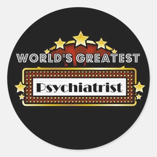 's Werelds grootste psychiater Ronde Sticker (Voorkant)