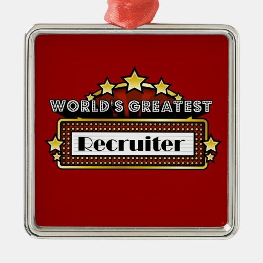 's Werelds grootste recruiter Metalen Ornament (Voorkant)
