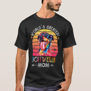 's Werelds Grootste Rottweiler Moeder Kleurrijk Vo T-shirt