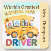 's Werelds grootste schoolbuschauffeur gepersonali Bier Onderzetter (Voorkant)