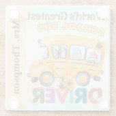 's Werelds grootste schoolbuschauffeur gepersonali Glazen Onderzetter (Achterkant)