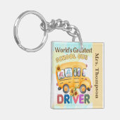 's Werelds grootste schoolbuschauffeur gepersonali Sleutelhanger (Voorkant Links)