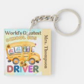 's Werelds grootste schoolbuschauffeur gepersonali Sleutelhanger (Achterkant)