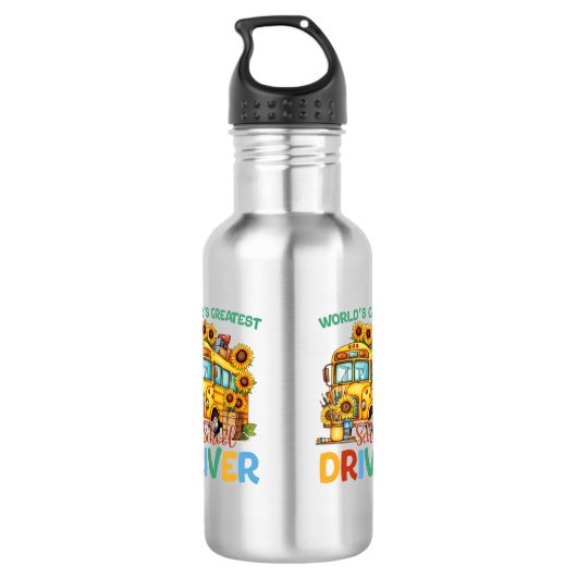 's Werelds grootste schoolbuschauffeur gepersonali Waterfles (Achterkant)