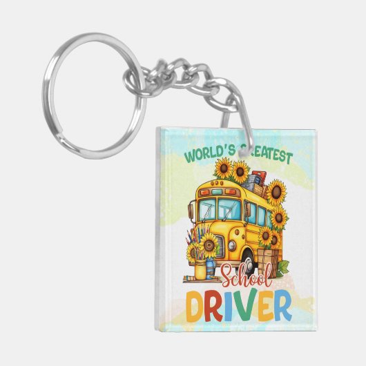 's Werelds grootste schoolbuschauffeur Sleutelhanger (Voorkant Links)