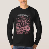 'S Werelds Grootste Schoonmoeder Grappige Roze Moe T-shirt (Voorkant)