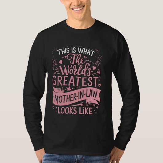 'S Werelds Grootste Schoonmoeder Grappige Roze Moe T-shirt (Voorkant)