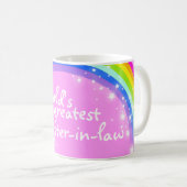 's Werelds grootste schoonzuster-roze regenboogroz Koffiemok (Voorkant rechts)